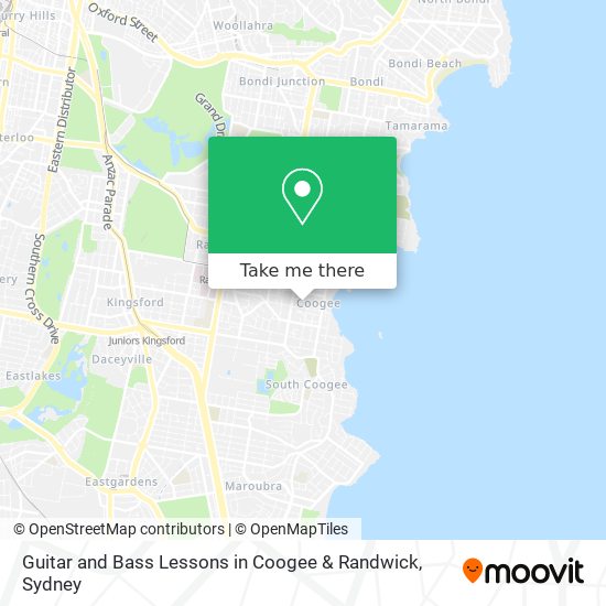 Guitar and Bass Lessons in Coogee & Randwick map