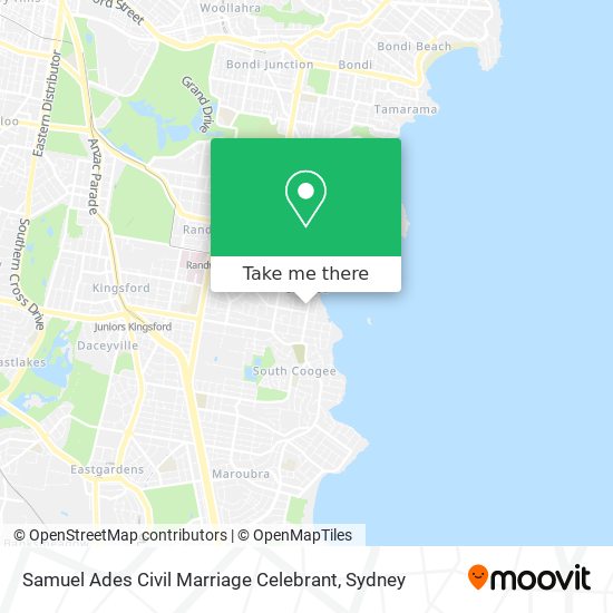 Samuel Ades Civil Marriage Celebrant map