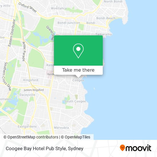 Coogee Bay Hotel Pub Style map