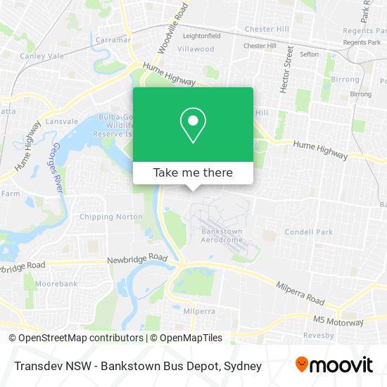 Mapa Transdev NSW - Bankstown Bus Depot
