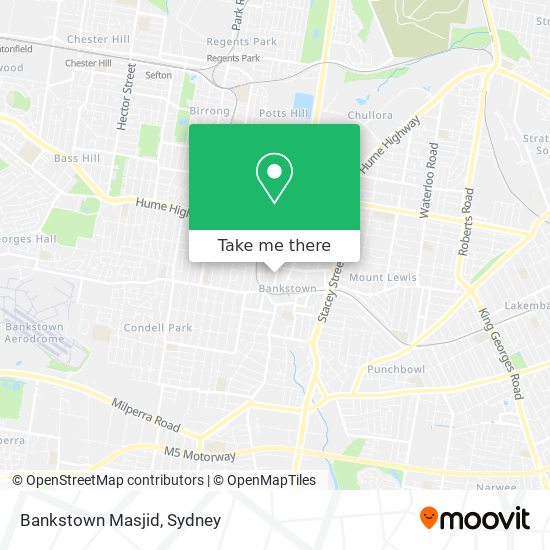 Bankstown Masjid map
