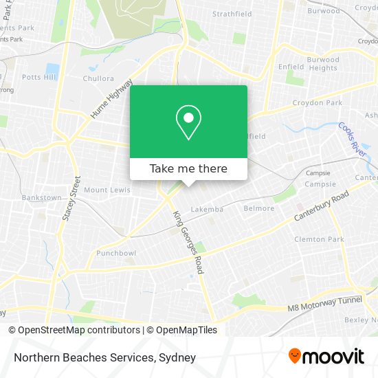 Mapa Northern Beaches Services