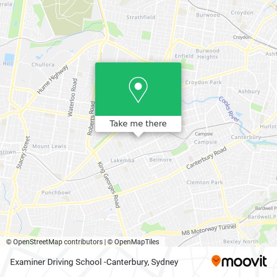 Mapa Examiner Driving School -Canterbury