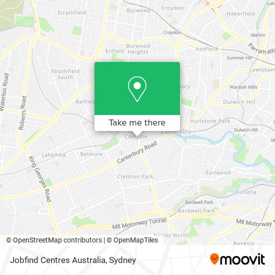 Mapa Jobfind Centres Australia
