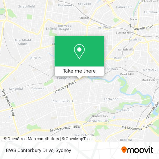 Mapa BWS Canterbury Drive