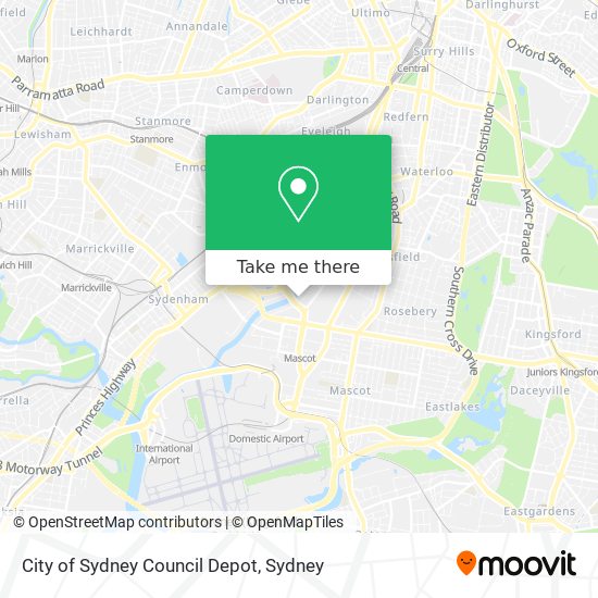 City of Sydney Council Depot map