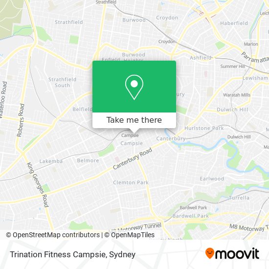 Trination Fitness Campsie map