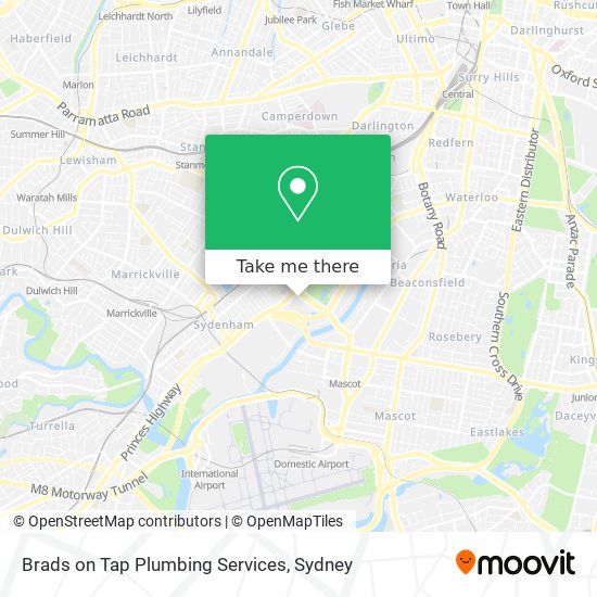 Brads on Tap Plumbing Services map