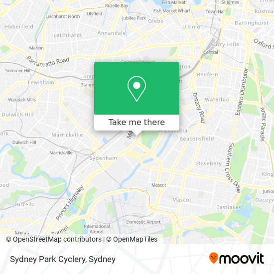 Sydney Park Cyclery map