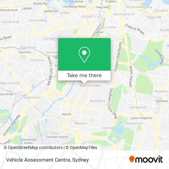 Vehicle Assessment Centre map