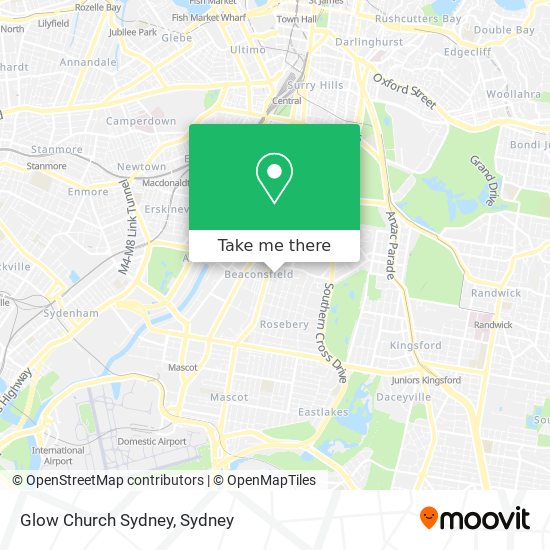 Mapa Glow Church Sydney