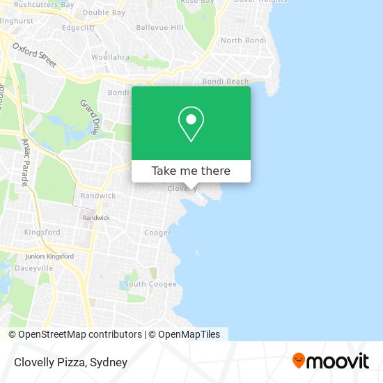 Clovelly Pizza map