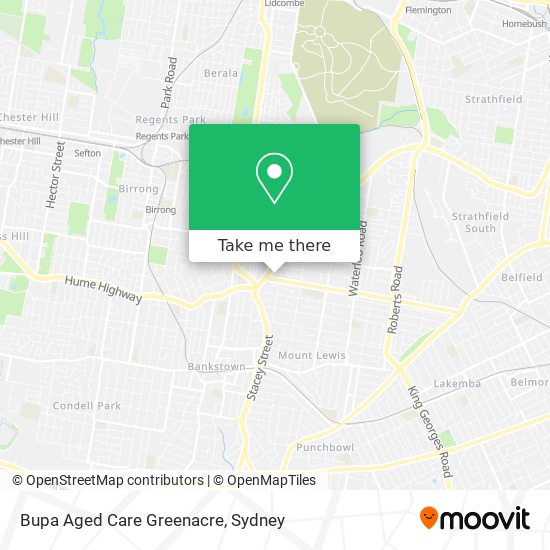 Bupa Aged Care Greenacre map