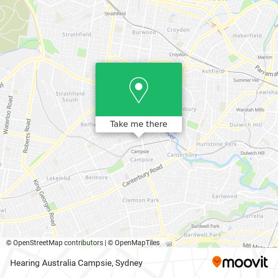 Mapa Hearing Australia Campsie