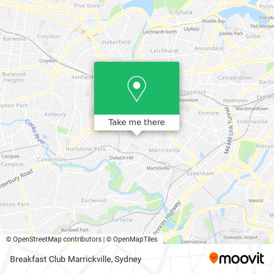 Breakfast Club Marrickville map