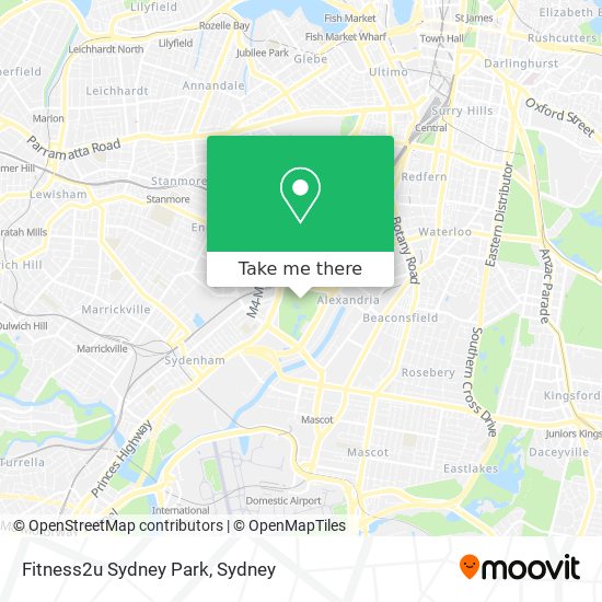 Mapa Fitness2u Sydney Park