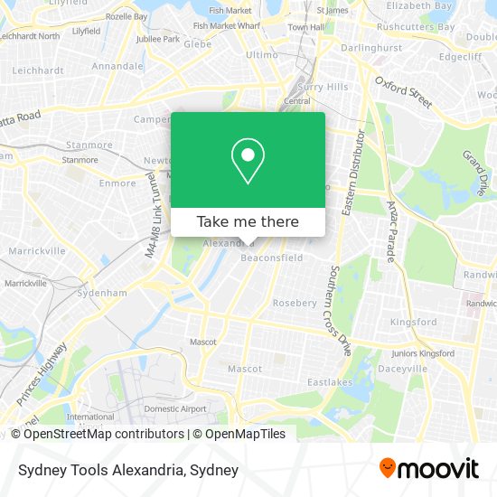 Mapa Sydney Tools Alexandria