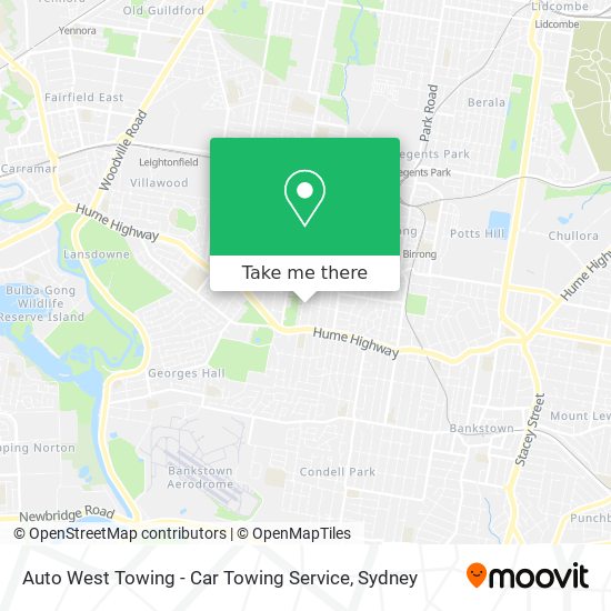 Mapa Auto West Towing - Car Towing Service