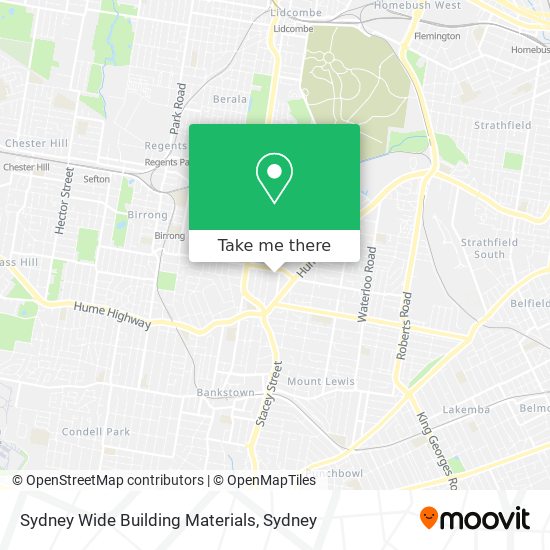 Mapa Sydney Wide Building Materials