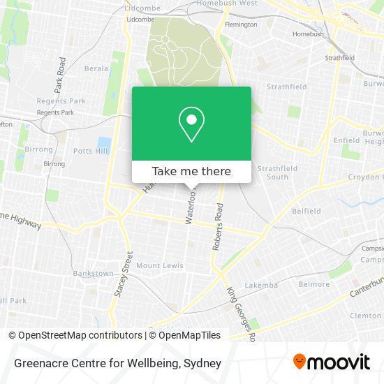 Mapa Greenacre Centre for Wellbeing