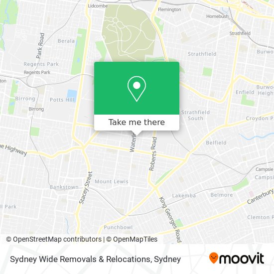 Mapa Sydney Wide Removals & Relocations