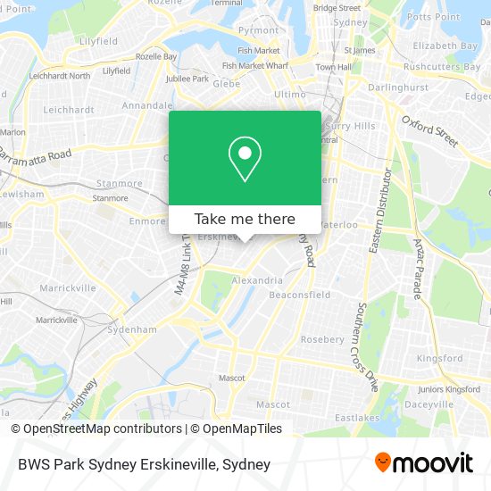 BWS Park Sydney Erskineville map
