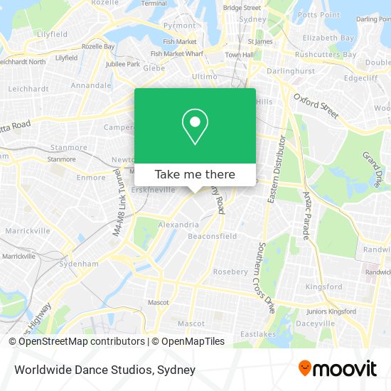 Worldwide Dance Studios map