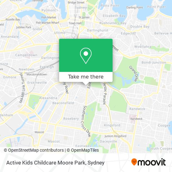 Mapa Active Kids Childcare Moore Park