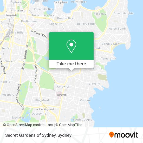 Secret Gardens of Sydney map