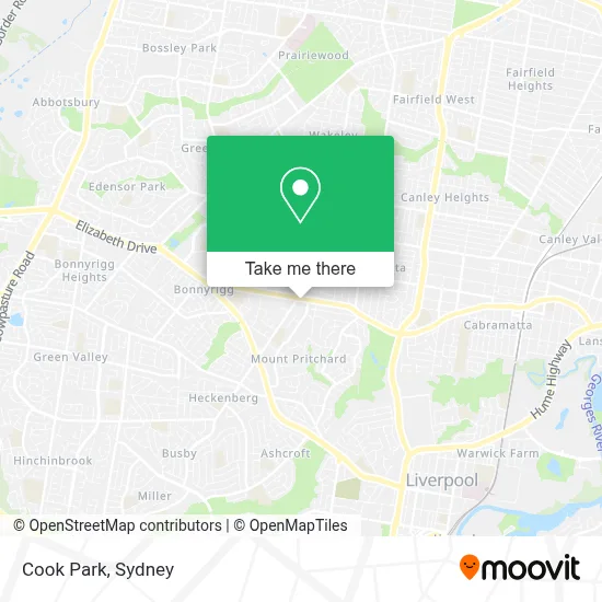How to Get to Cook Park in Mount Pritchard by Bus or Train?