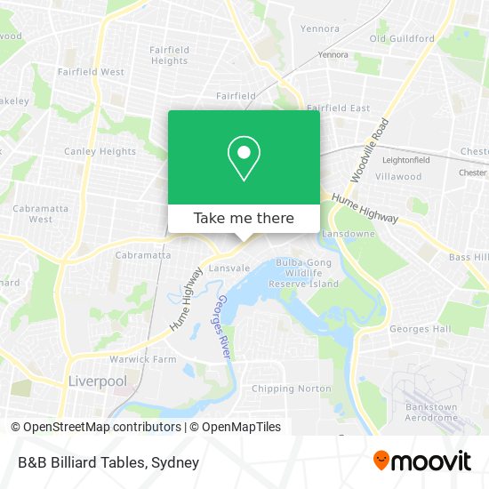 B&B Billiard Tables map
