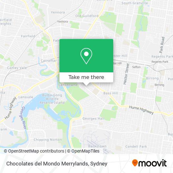 Chocolates del Mondo Merrylands map