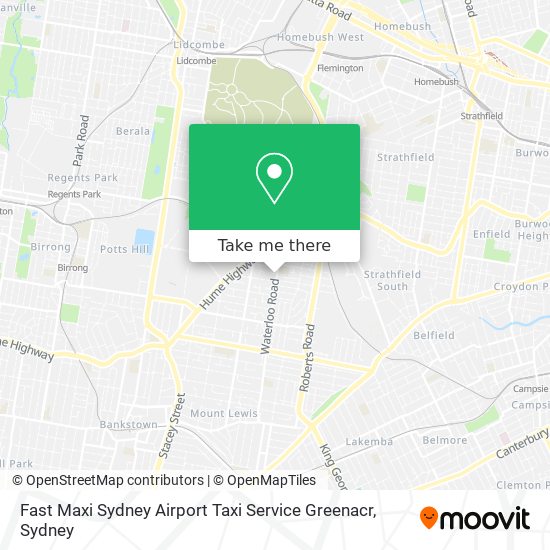 Fast Maxi Sydney Airport Taxi Service Greenacr map