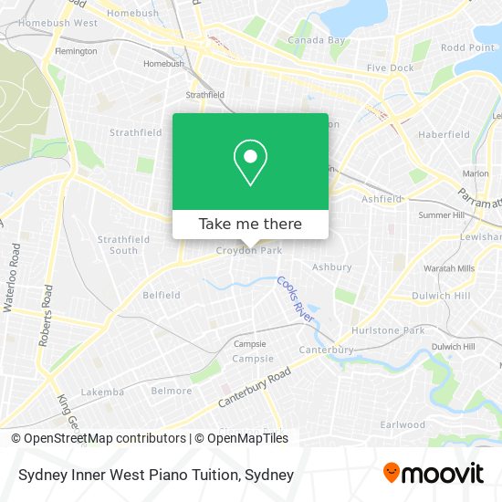 Mapa Sydney Inner West Piano Tuition