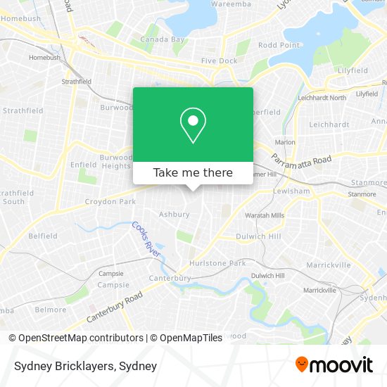 Sydney Bricklayers map