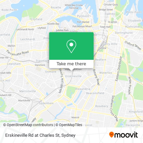 Erskineville Rd at Charles St map