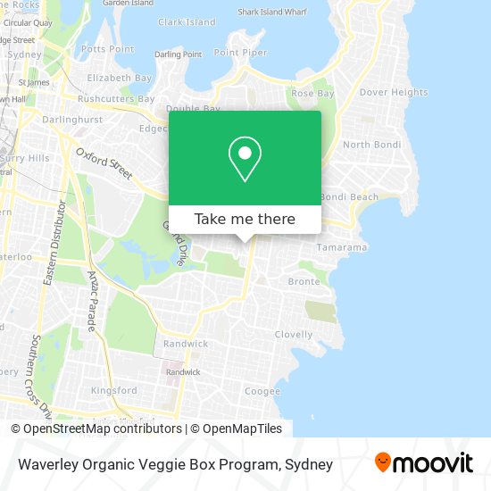 Waverley Organic Veggie Box Program map