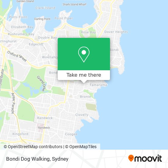 Mapa Bondi Dog Walking
