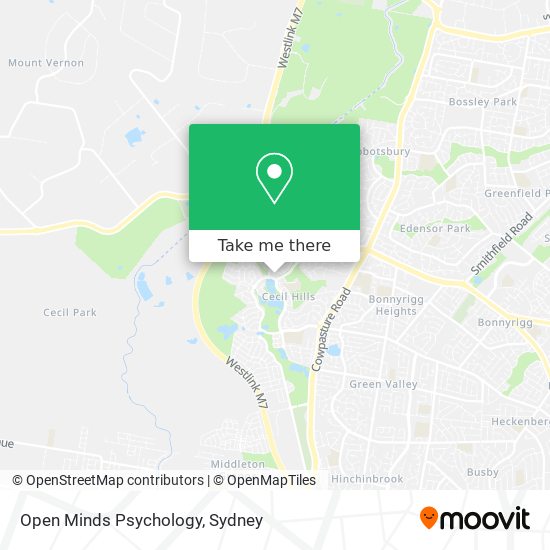 Mapa Open Minds Psychology