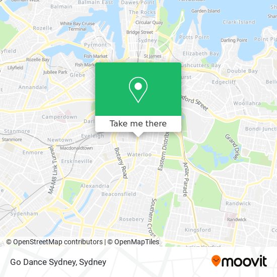 Go Dance Sydney map