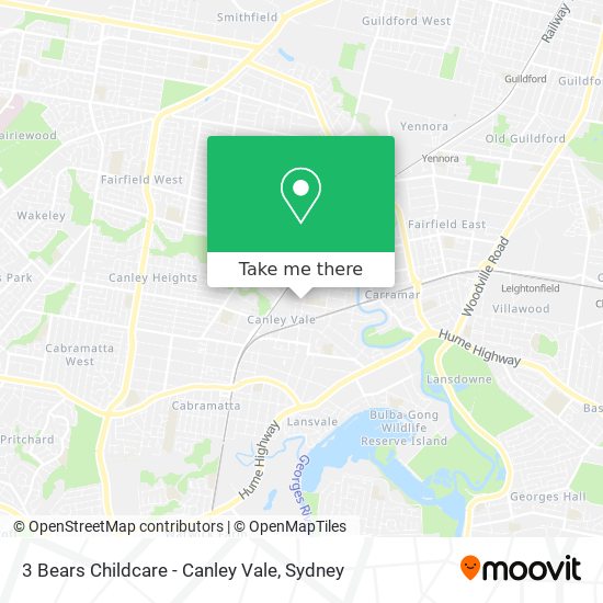 Mapa 3 Bears Childcare - Canley Vale