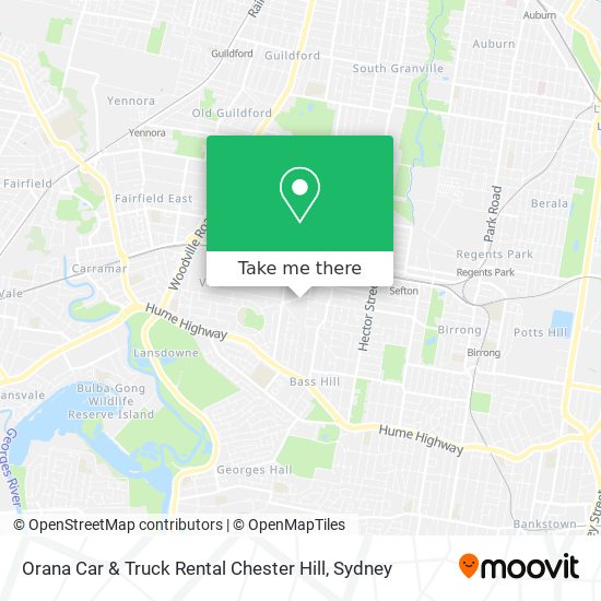 Orana Car & Truck Rental Chester Hill map