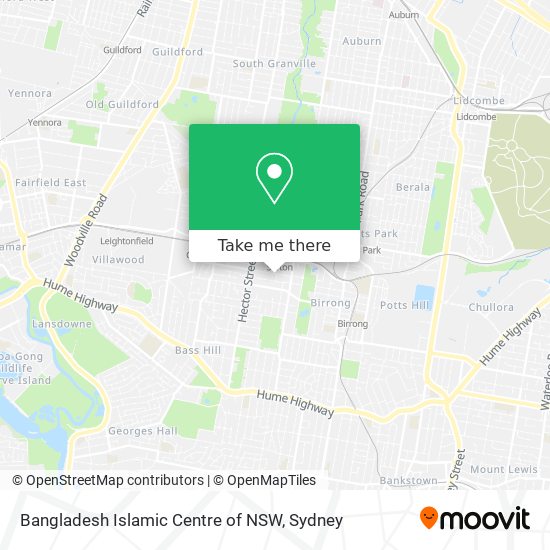 Mapa Bangladesh Islamic Centre of NSW