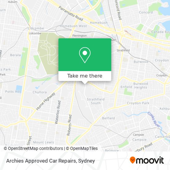 Archies Approved Car Repairs map