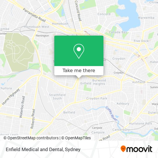 Mapa Enfield Medical and Dental