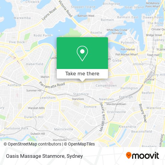 Oasis Massage Stanmore map