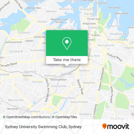 Mapa Sydney University Swimming Club