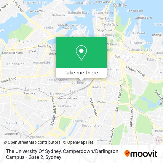 Mapa The University Of Sydney, Camperdown / Darlington Campus - Gate 2