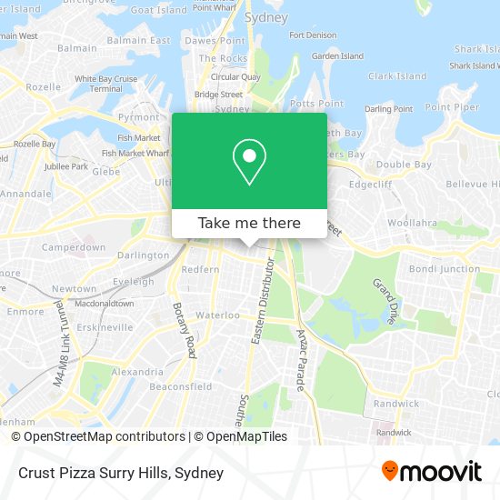 Crust Pizza Surry Hills map