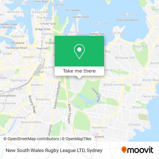 New South Wales Rugby League LTD map